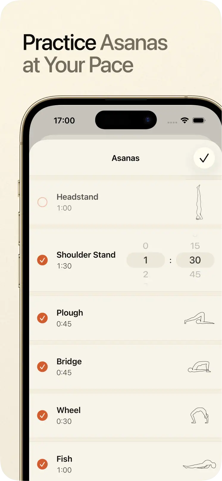 Practice asanas at your own pace